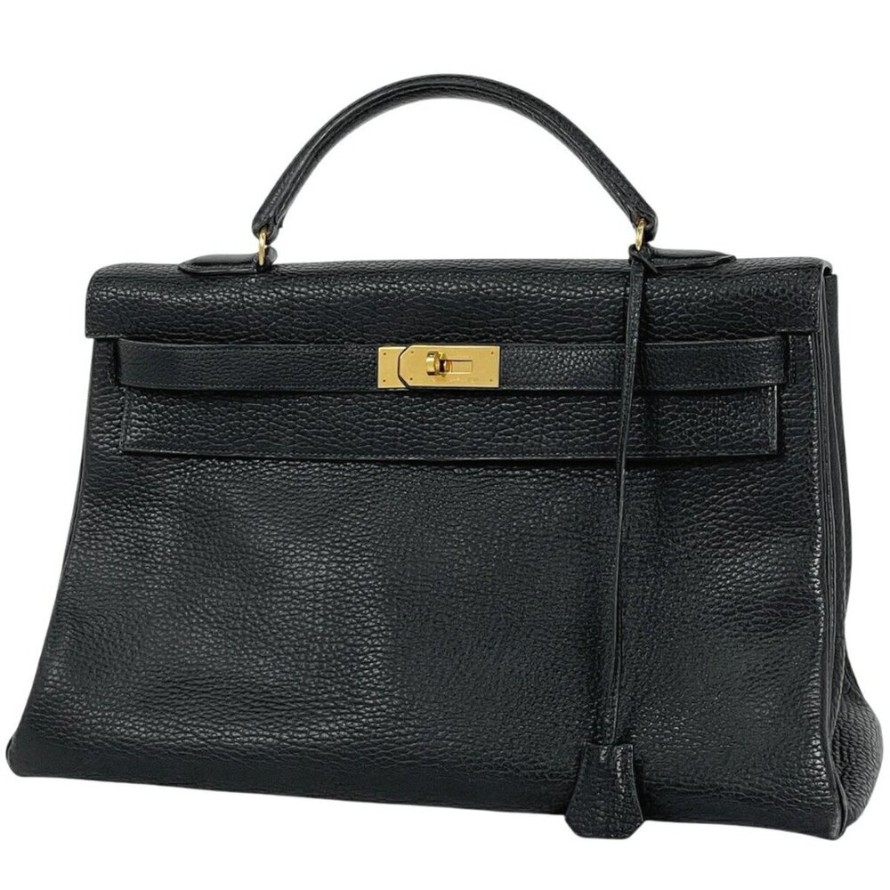 Authentic Hermes Black Togo leather Kelly 40 gold hardware unisex